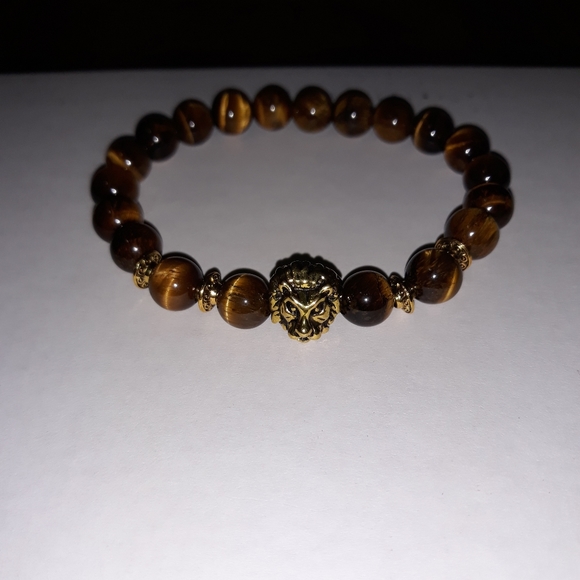 None Other - Tiger Eye Lion Head Bead Bracelet